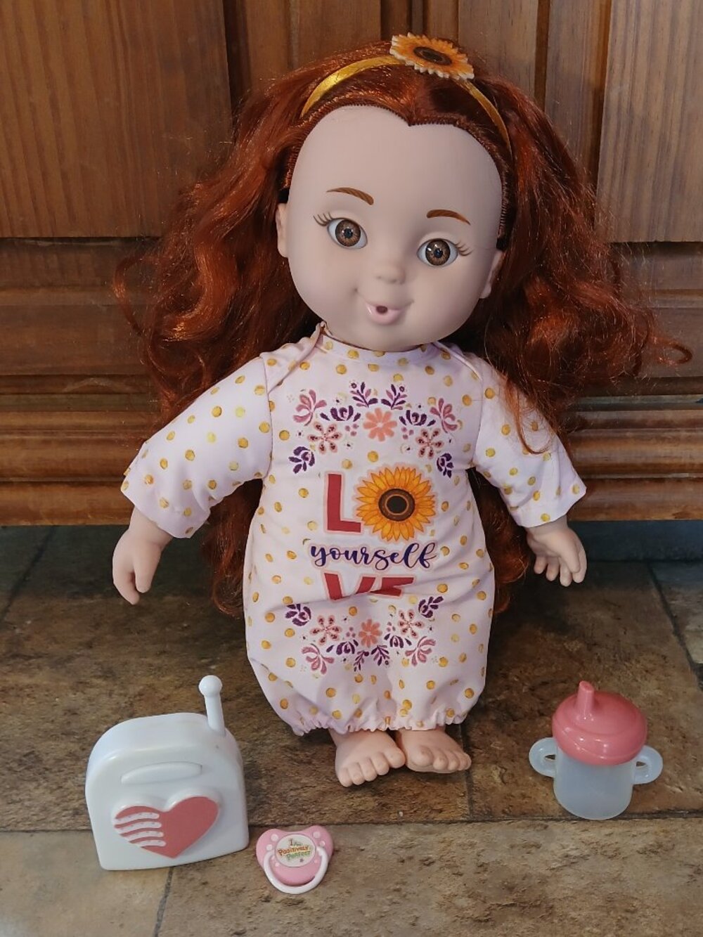 Like new doll, redhead 14 inches tall with accessories